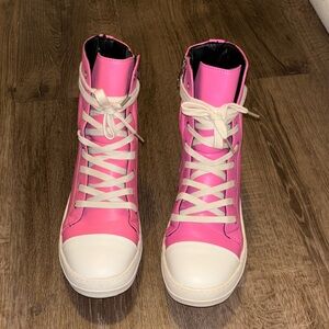 Pink High-Top Sneakers